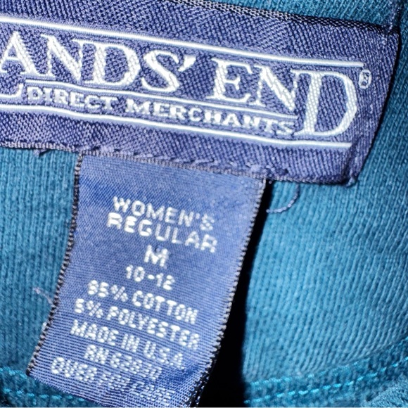 Land’s End Vintage Green Quarter Button Pull Over Sweater Size Medium - Picture 5 of 5